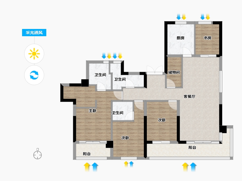 福建省-福州市-首开国仕府-116.51-户型库-采光通风