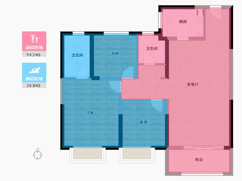 山东省-济南市-山钢锦悦华府-84.00-户型库-动静分区