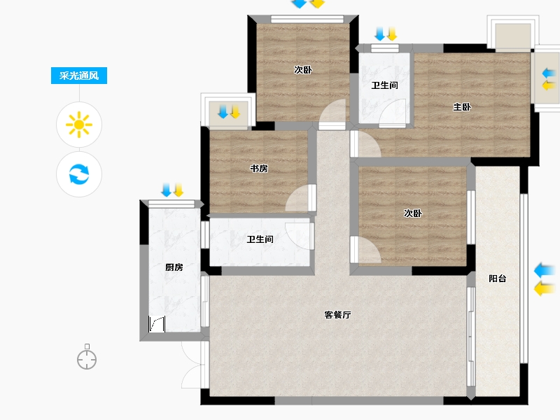 四川省-资阳市-佰盛天禧-96.00-户型库-采光通风