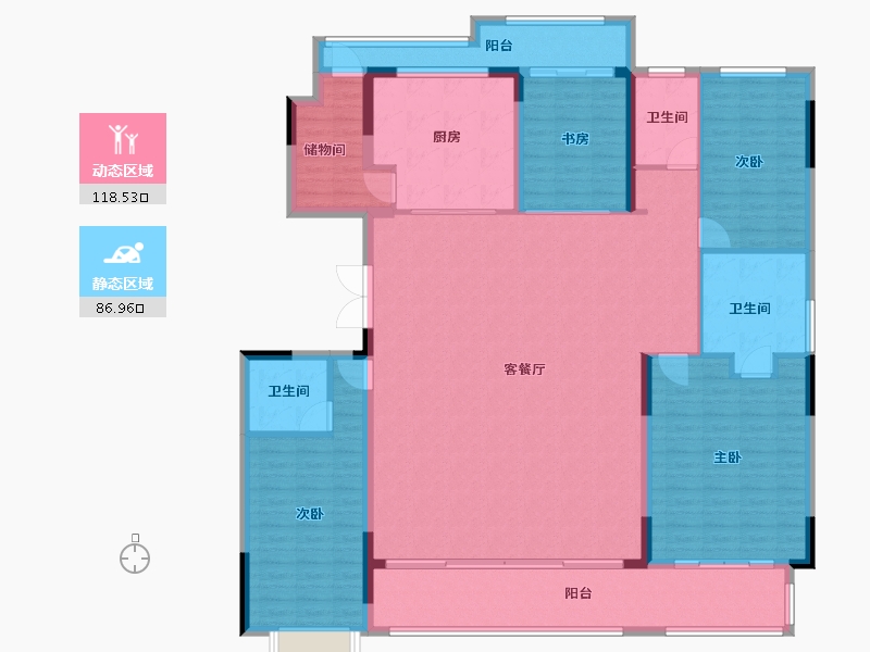 福建省-福州市-世茂帝封江-188.96-户型库-动静分区