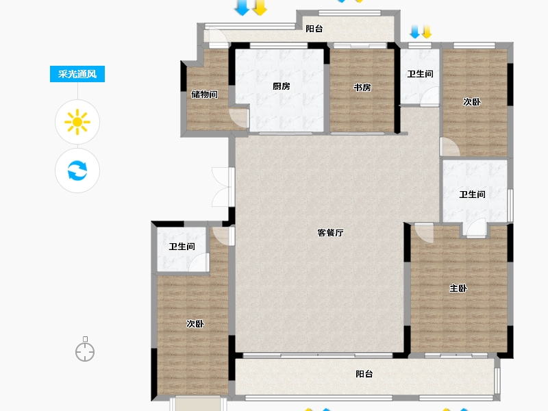 福建省-福州市-世茂帝封江-188.96-户型库-采光通风