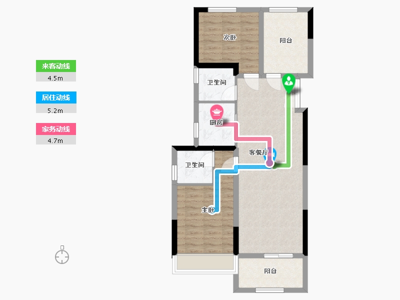 湖北省-十堰市-汉成世家-72.00-户型库-动静线