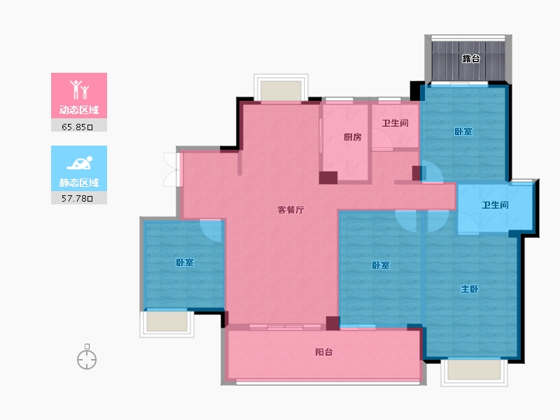 福建省-福州市-福州温泉城-116.95-户型库-动静分区