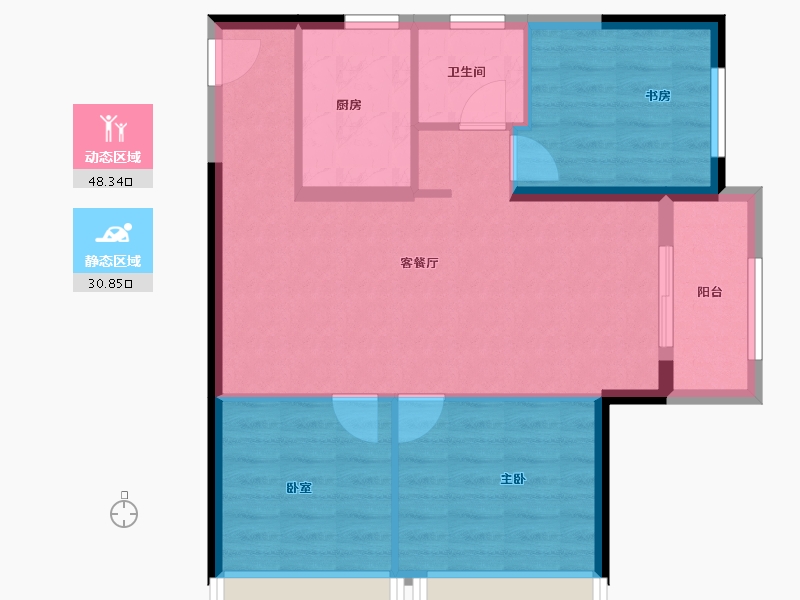 河南省-郑州市-朗悦公园府-71.20-户型库-动静分区