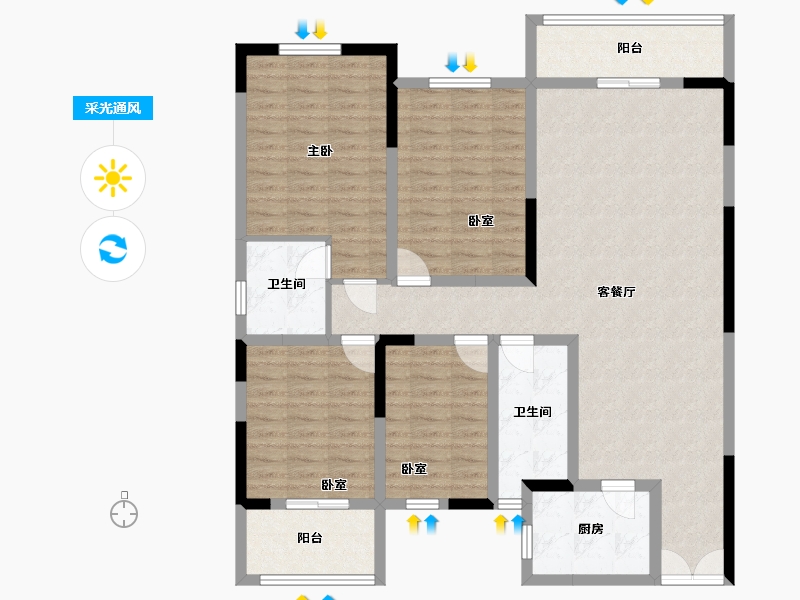 湖南省-衡阳市-五四安置区-143.00-户型库-采光通风