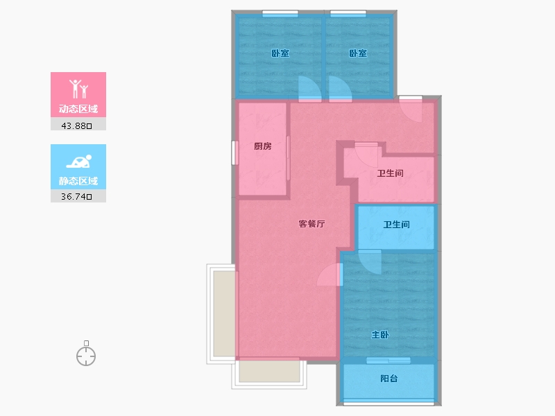 山西省-太原市-城市之光东望-82.00-户型库-动静分区