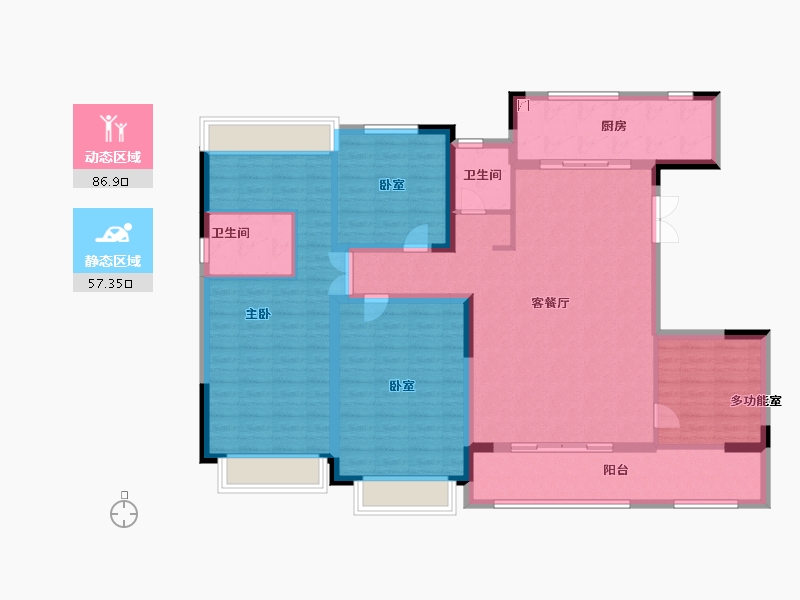 山东省-济南市-山钢锦悦华府-130.00-户型库-动静分区