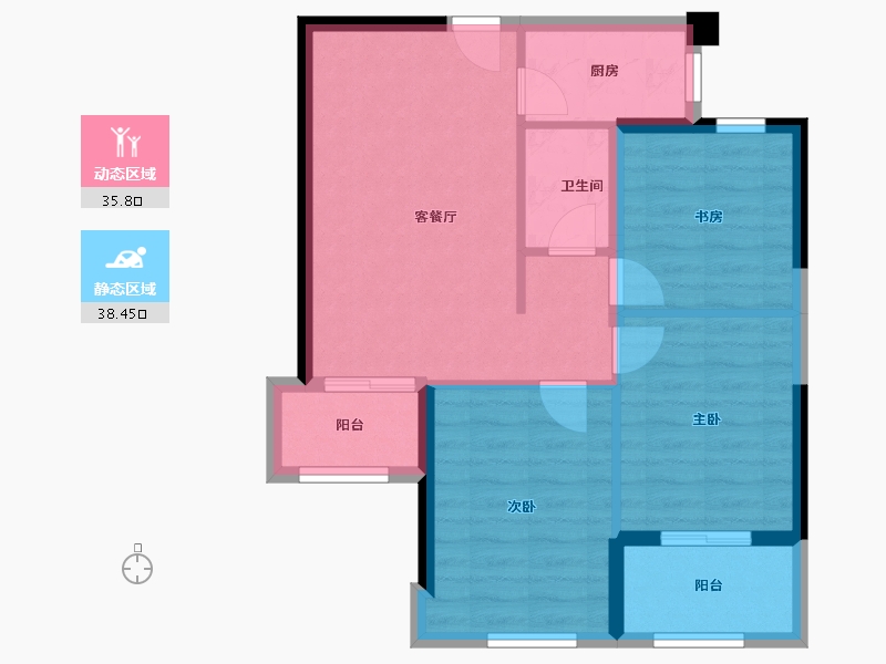 福建省-福州市-名城紫金轩-66.41-户型库-动静分区