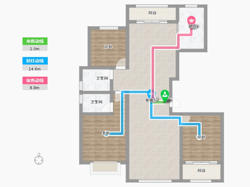 山东省-济南市-锦祥佳苑-111.15-户型库-动静线