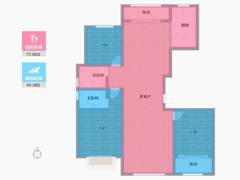 山东省-济南市-锦祥佳苑-111.15-户型库-动静分区