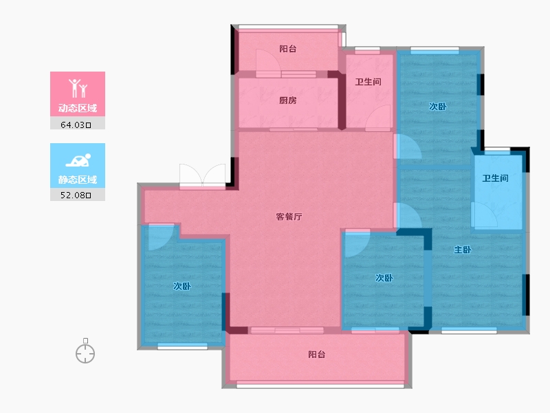 福建省-福州市-世茂帝封江-104.00-户型库-动静分区