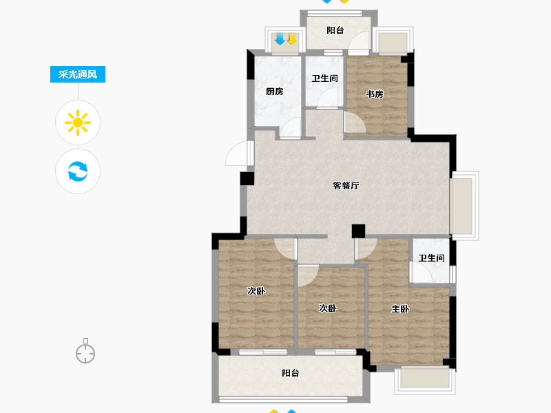 福建省-福州市-三江花语-93.19-户型库-采光通风