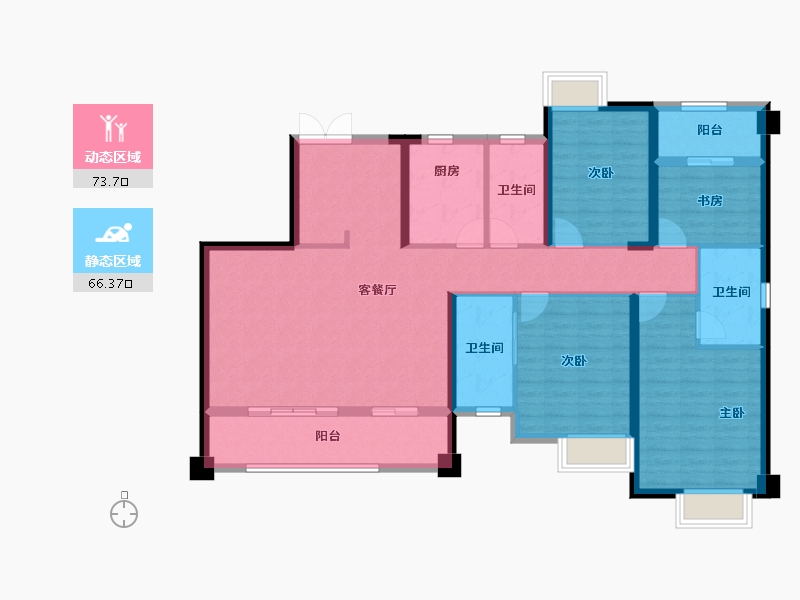 福建省-福州市-名城银河湾-125.78-户型库-动静分区