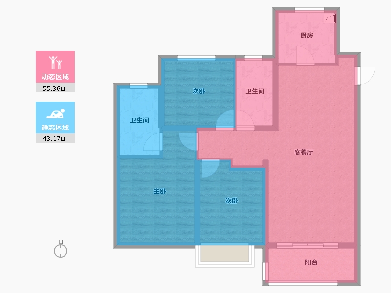 山东省-济南市-中粮祥云​-87.78-户型库-动静分区