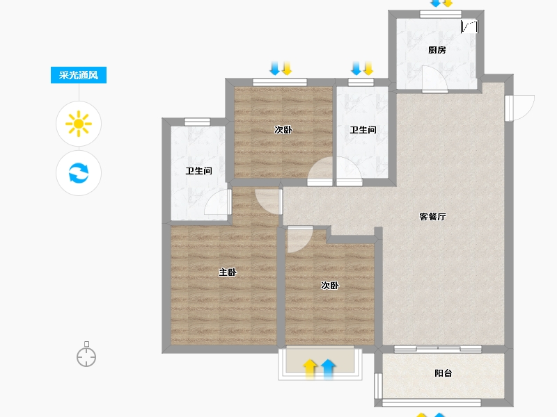 山东省-济南市-中粮祥云​-87.78-户型库-采光通风