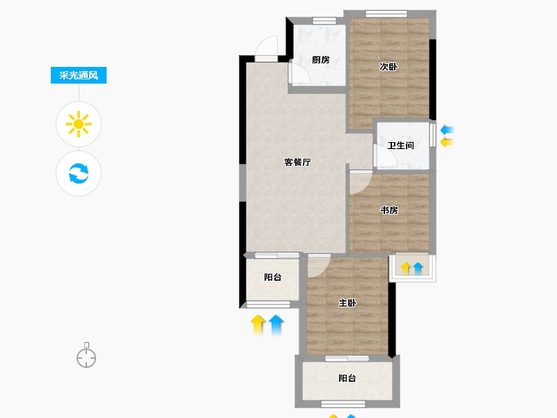 福建省-福州市-名城紫金轩-68.00-户型库-采光通风