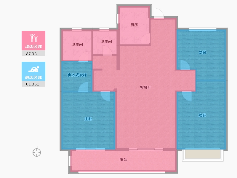 山东省-泰安市-宁阳中达尚城-133.11-户型库-动静分区