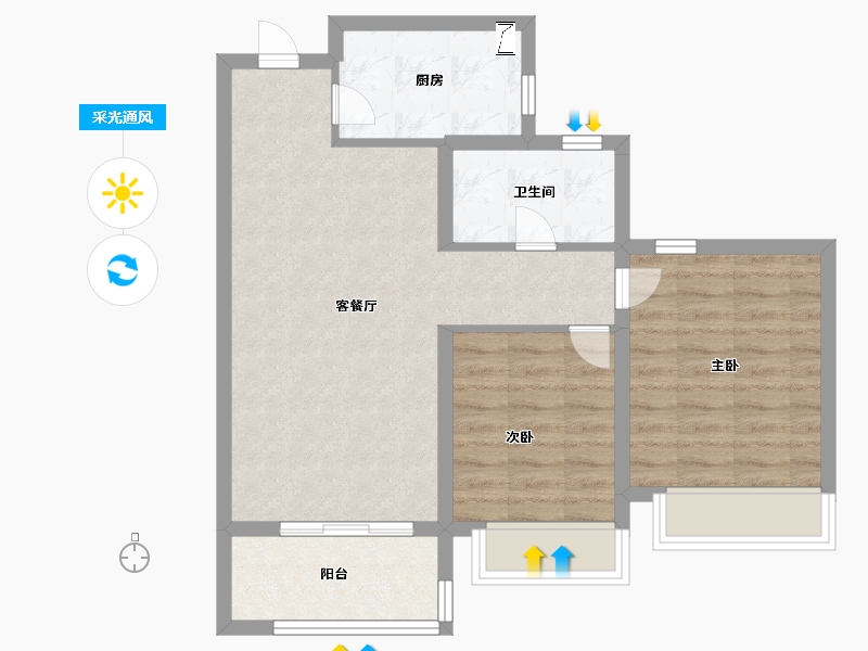 山东省-济南市-中粮祥云​-68.00-户型库-采光通风