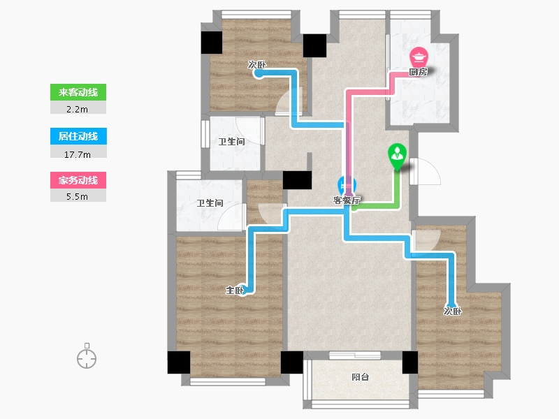 福建省-福州市-武夷澜庭-74.00-户型库-动静线