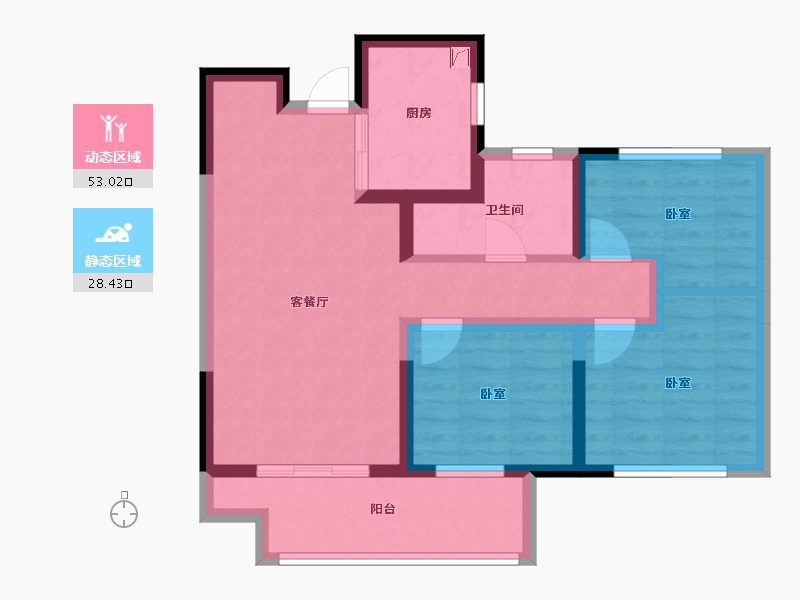 河南省-郑州市-正商博雅华庭​-71.05-户型库-动静分区