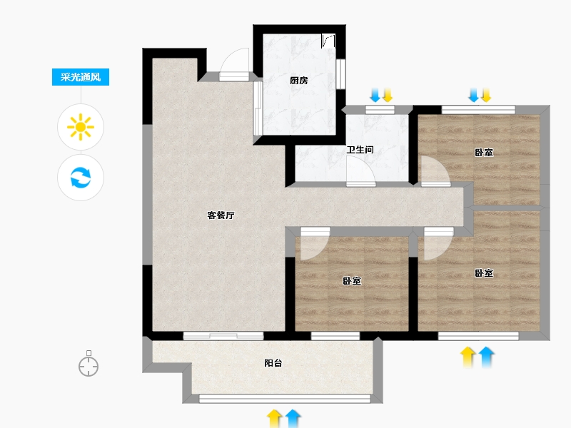 河南省-郑州市-正商博雅华庭​-71.05-户型库-采光通风