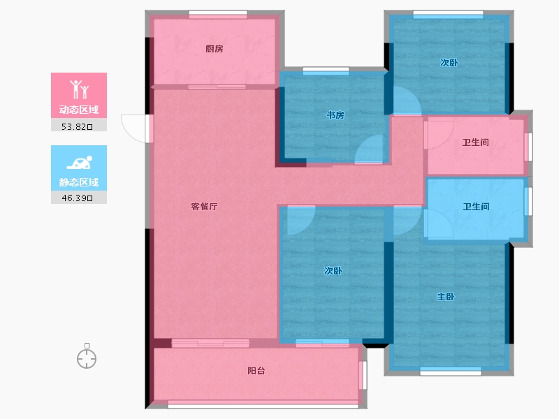 福建省-福州市-永泰保利堂悦-90.00-户型库-动静分区