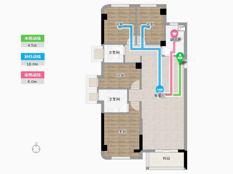 福建省-福州市-武夷澜庭-88.99-户型库-动静线