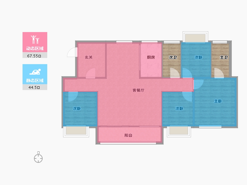 福建省-福州市-融创长乐壹号-113.56-户型库-动静分区