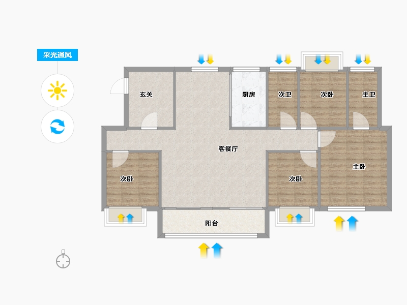 福建省-福州市-融创长乐壹号-113.56-户型库-采光通风