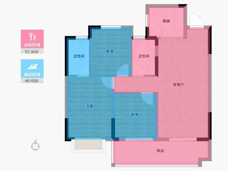 福建省-福州市-融创福州府-86.40-户型库-动静分区