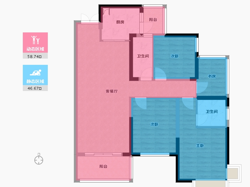 广西壮族自治区-钦州市-建开大院-96.06-户型库-动静分区