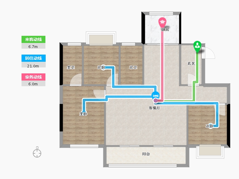 福建省-福州市-融创长乐壹号-102.36-户型库-动静线