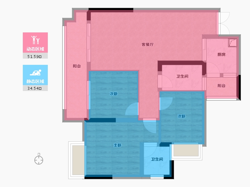 四川省-资阳市-公园华府-90.00-户型库-动静分区