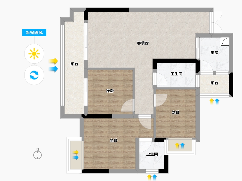 四川省-资阳市-公园华府-90.00-户型库-采光通风