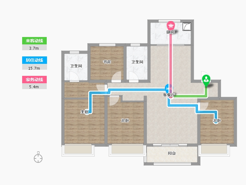 山东省-德州市-惠宁清华园-115.11-户型库-动静线