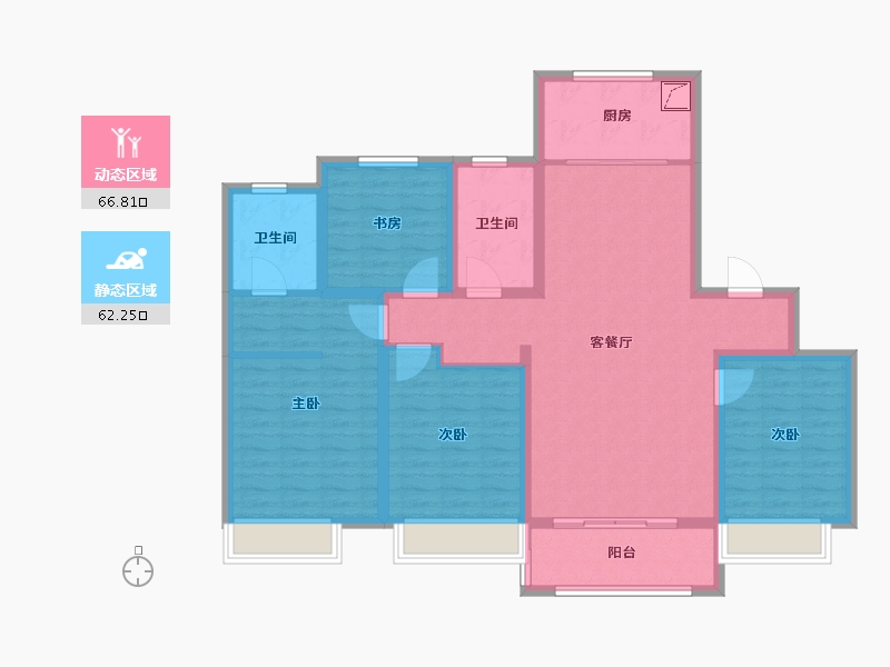 山东省-德州市-惠宁清华园-115.11-户型库-动静分区