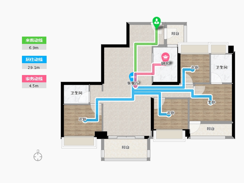 广东省-深圳市-笋岗中心万象华府-114.00-户型库-动静线