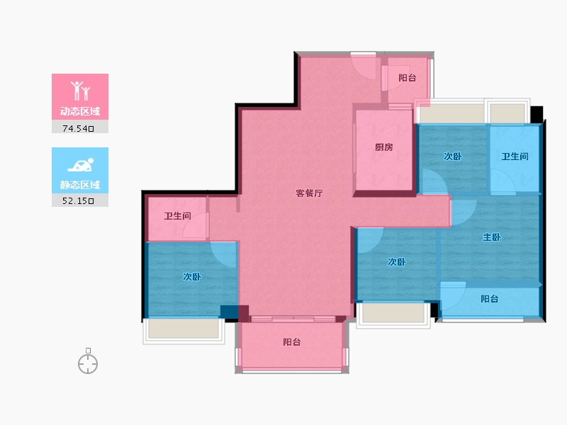 广东省-深圳市-笋岗中心万象华府-114.00-户型库-动静分区