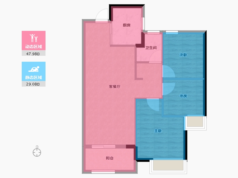 福建省-福州市-名城银河湾-69.60-户型库-动静分区