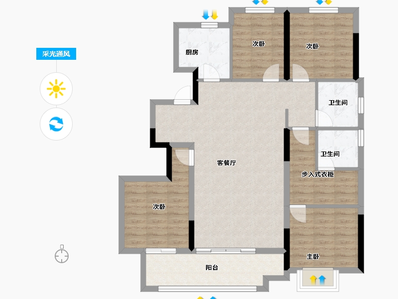 福建省-福州市-望海潮-101.60-户型库-采光通风