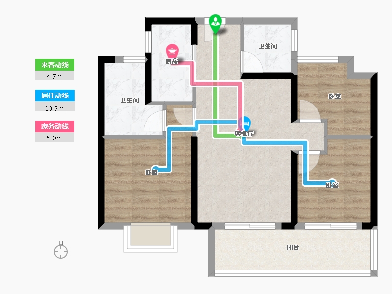 福建省-福州市-碧桂园麓府-70.01-户型库-动静线