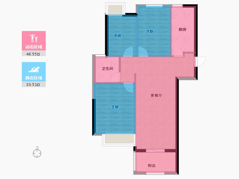 福建省-福州市-名城银河湾-69.60-户型库-动静分区