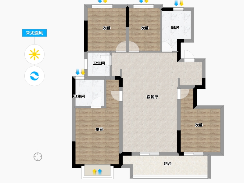 福建省-福州市-望海潮-100.00-户型库-采光通风