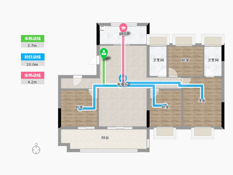 广东省-深圳市-碧桂园天湖山色-107.70-户型库-动静线