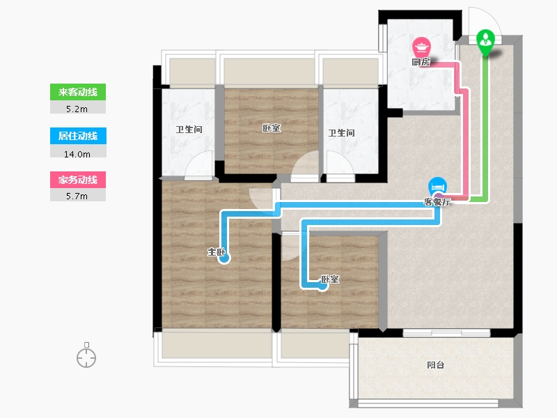 广东省-深圳市-花样年·好时光-76.89-户型库-动静线