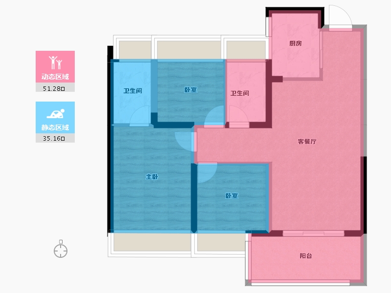 广东省-深圳市-花样年·好时光-76.89-户型库-动静分区