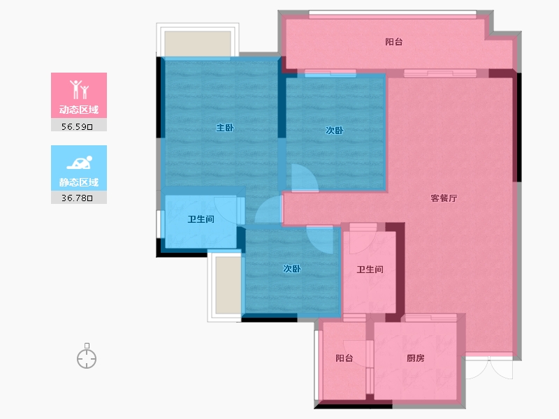 四川省-资阳市-公园华府-93.00-户型库-动静分区