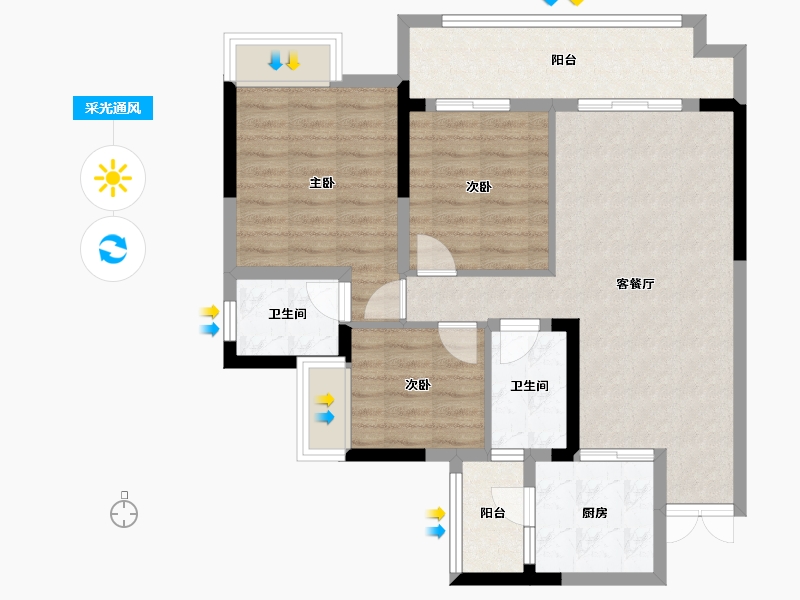 四川省-资阳市-公园华府-93.00-户型库-采光通风