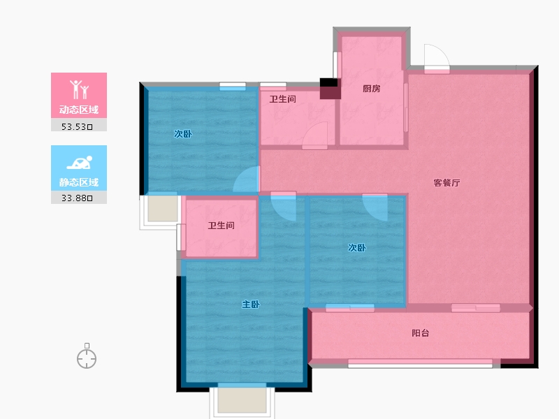 福建省-福州市-名城银河湾-78.40-户型库-动静分区