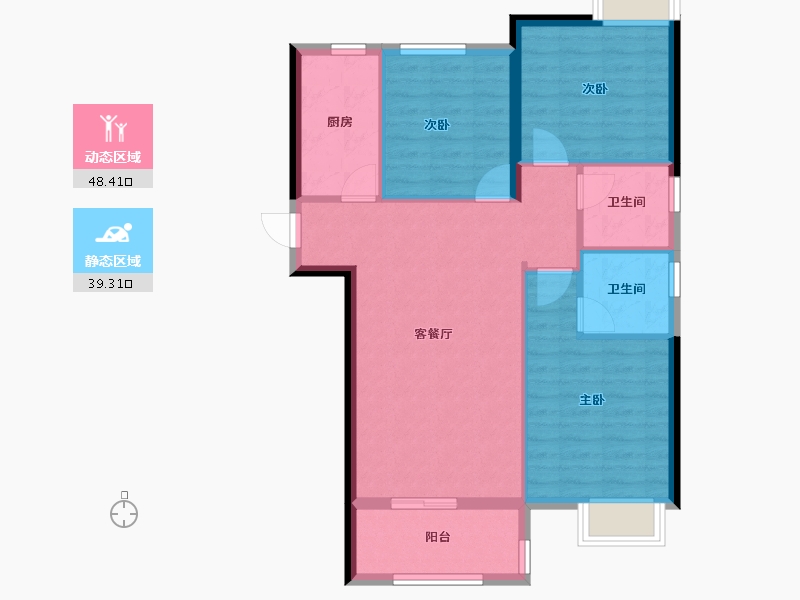 福建省-福州市-名城银河湾-79.21-户型库-动静分区